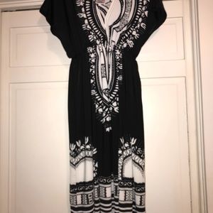 Black and off white dress